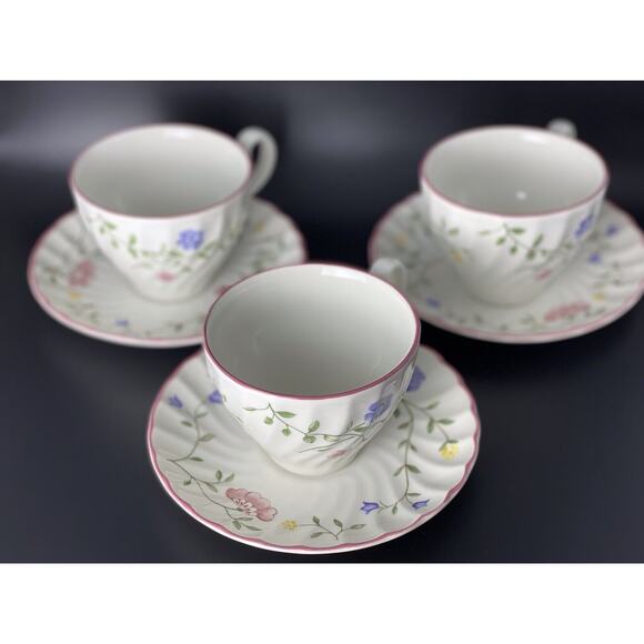 Johnson Brothers England "Summer Chintz" 6Pc. Coffee Tea Cup Saucer Set For 3 - Picture 13 of 13